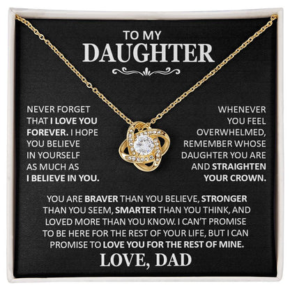Unique Gift For Daughter From Dad Never Forget That I Love You Necklace Love Knot Necklace