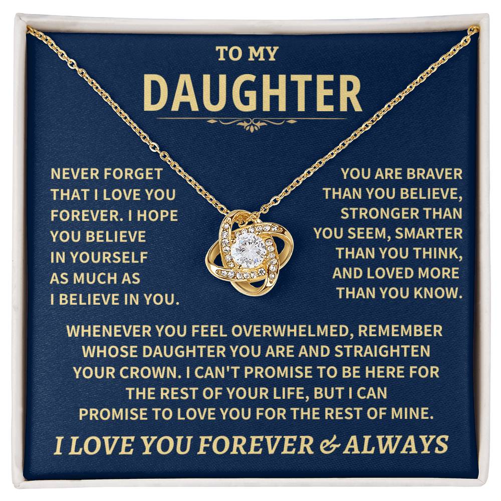 Daughter Gift-Never Forget Love Knot Necklace