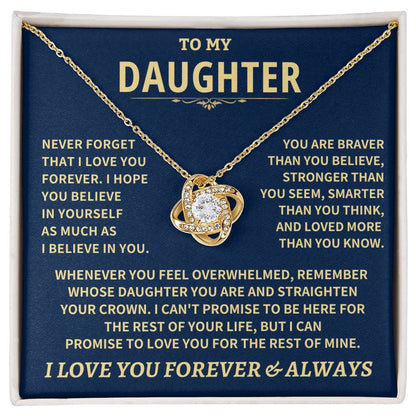 Daughter Gift-Never Forget Love Knot Necklace