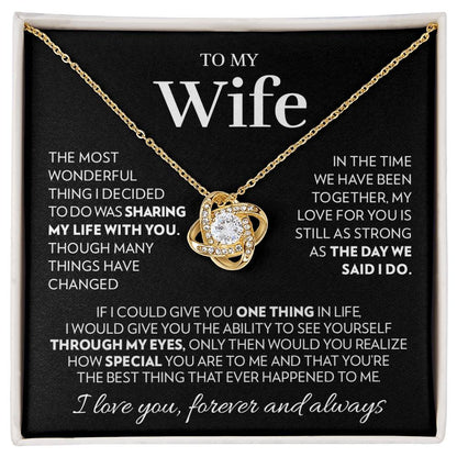 To My Wife - Together - Love Knot Necklace Love Knot Necklace