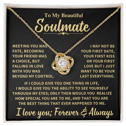 Beautiful Soulmate Gift, Meeting You Was Fate, Knot Necklace Love Knot Necklace
