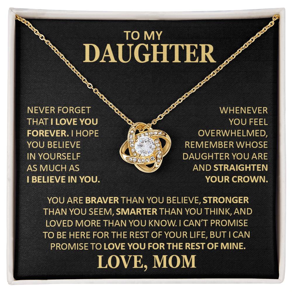 Beautiful Gift For Daughter From Mom Never Forget That I Love You Necklace Love Knot Necklace