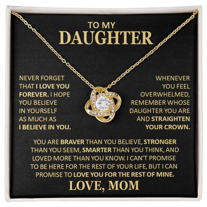 Beautiful Gift For Daughter From Mom Never Forget That I Love You Necklace Love Knot Necklace