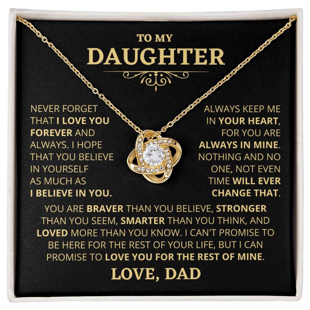 Gift For Daughter From Dad Loved More Than You Know Necklace Love Knot Necklace