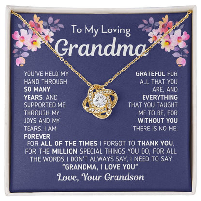 Gift For Grandma From Grandson Without You There Is No Me Knot Necklace Love Knot Necklace