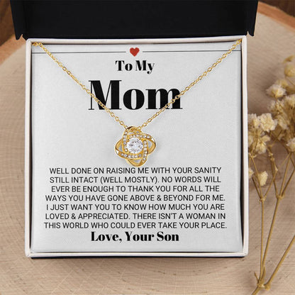 Funny Heartwarming Mother's Day Gift Love Knot Necklace