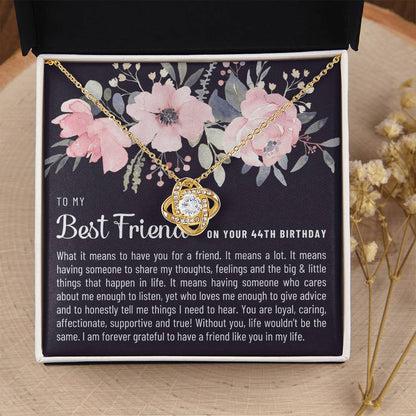 Gift For Best Friend 44Th Birthday 44Th Birthday Gift For Her Meaningful Best Friend 44Th Birthday Necklace Unique Gifts 44Th Bi Love Knot Necklace