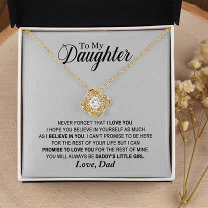 Daughter - Daddy's Little Girl - Necklace Love Knot Necklace