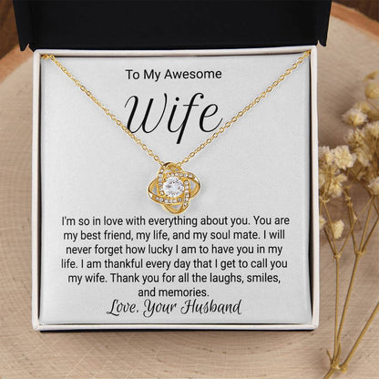 Birthday Necklace For Wife - Love Knot Love Knot Necklace