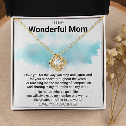 Gift For Mom - The Greatest M Love Knot Necklace