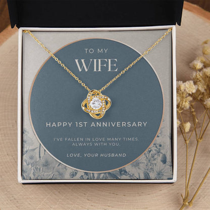 1 Year Anniversary Gift For Wife  1 Year Anniversary Gifts  1 Year Wedding Anniversary Gift Ideas  1St Wedding Anniversary Gift F(2) Love Knot Necklace