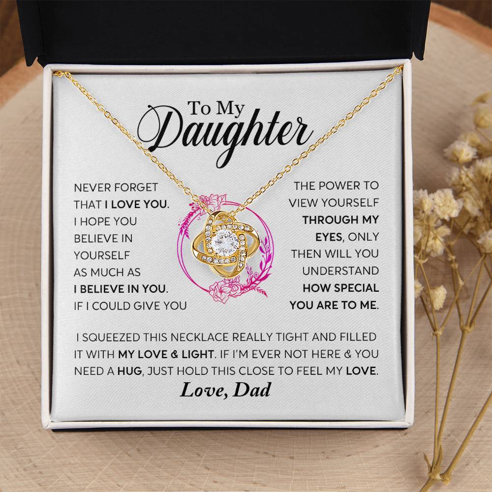 Daughter - Never Forget That I Love You - Necklace Love Knot Necklace