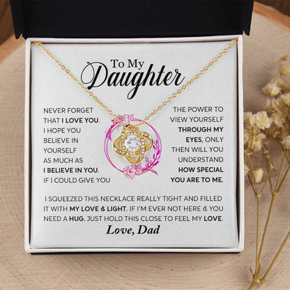 Daughter - Never Forget That I Love You - Necklace Love Knot Necklace
