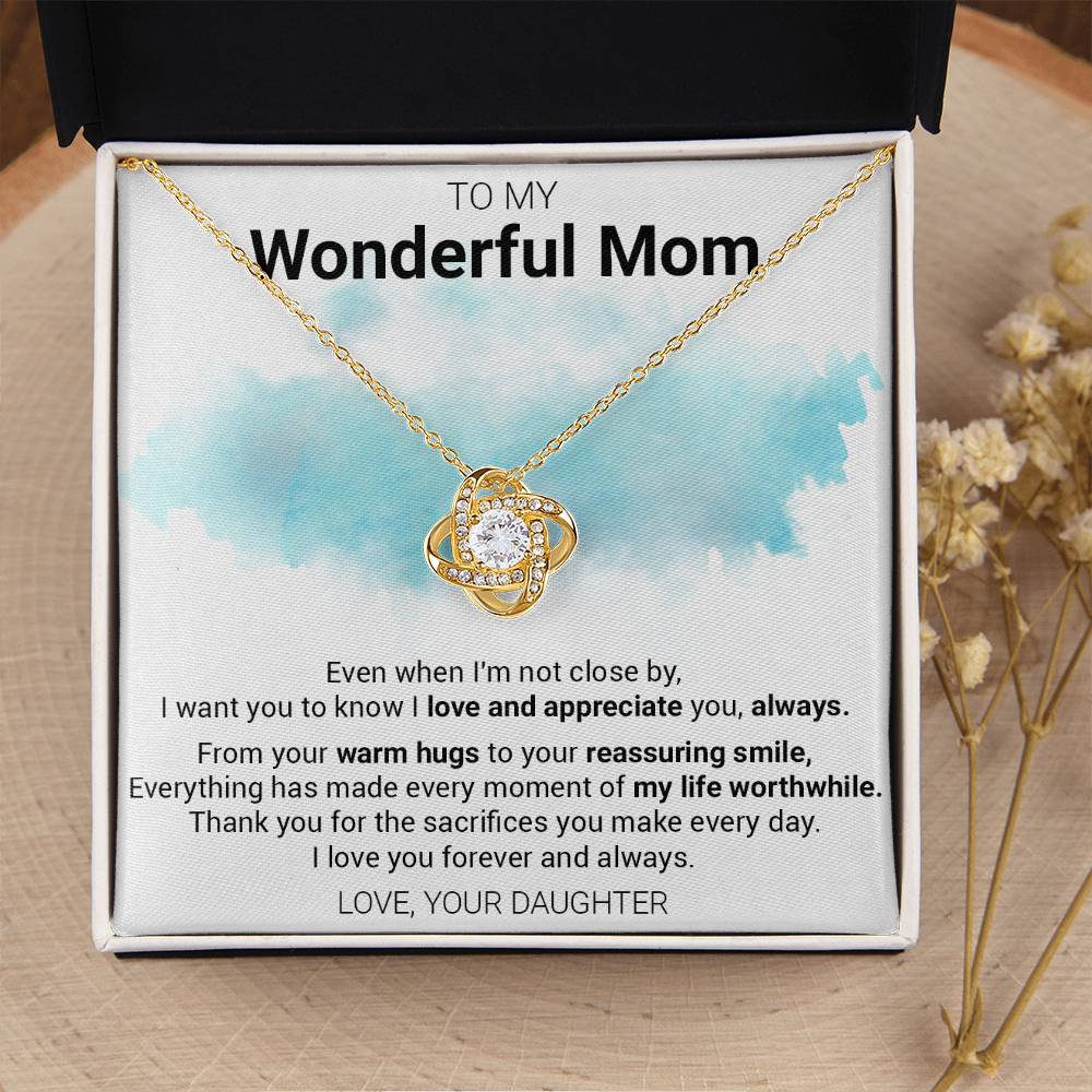 Gift For Mom - Warm Hugs - Love Knot Love Knot Necklace