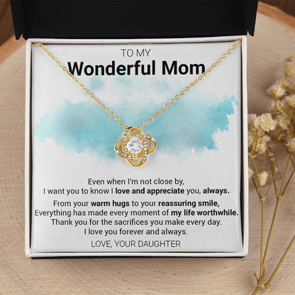Gift For Mom - Warm Hugs - Love Knot Love Knot Necklace