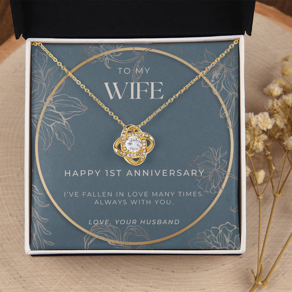 1 Year Anniversary Gift For Wife  1 Year Anniversary Gifts  1 Year Wedding Anniversary Gift Ideas  1St Wedding Anniversary Gift F Love Knot Necklace