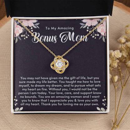 Amazing Bonus Mom Gift Mothers Day Gift For Step Mom Stepmom Birthday Gift Jewelry Gift For Bonus Mom From Stepsonstepdaughter Love Knot Necklace