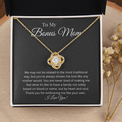 Bonus Mom Thank You Love Knot Necklace