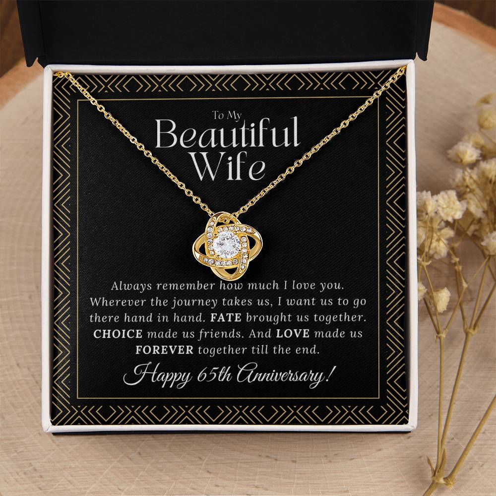 65 Year Anniversary Gift For Wife 65 Year Anniversary Gifts 65 Year Wedding Anniversary Gift Ideas 65Th Wedding Anniversary Gift F Love Knot Necklace