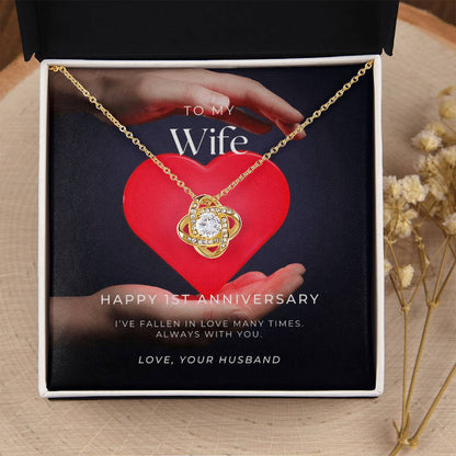 1 Year Anniversary Gift For Wife 1 Year Anniversary Gifts 1 Year Wedding Anniversary Gift Ideas 1St Wedding Anniversary Gift F(2) Love Knot Necklace