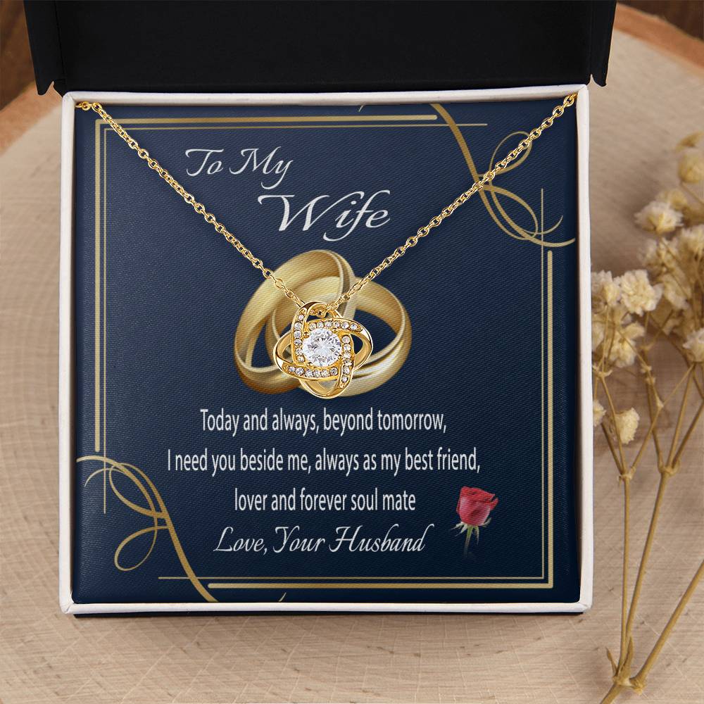To My Wife Gift Necklace Wife Gift From Husband Message Card Necklace For Her Anniversary Gift For Wife Birthday Gift Necklace Fo Love Knot Necklace