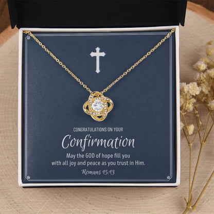 Confirmation Gift For Young Ladies Confirmation Granddaughter Love Knot Necklace Confirmation Gift Ideas For Girls Catholic Confirmation Love Knot Necklace