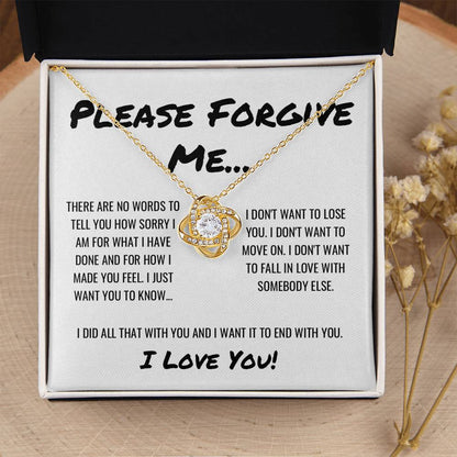 Forgive Me Apology Ne Love Knot Necklace