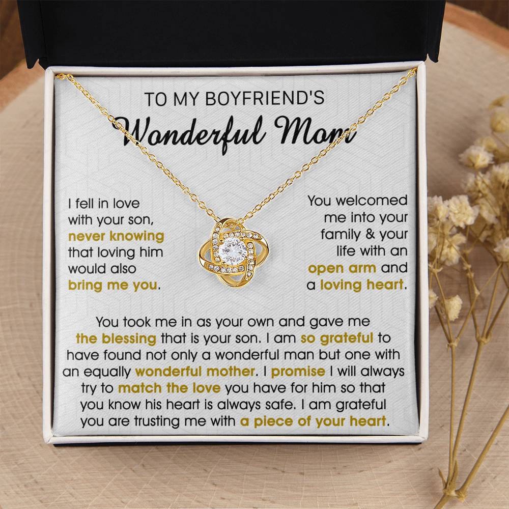 Gift For Boyfriend's Mom Bring Welcomed Wonderful Mother Love Knot Necklace 1 Love Knot Necklace