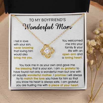 Gift For Boyfriend's Mom Bring Welcomed Wonderful Mother Love Knot Necklace 1 Love Knot Necklace