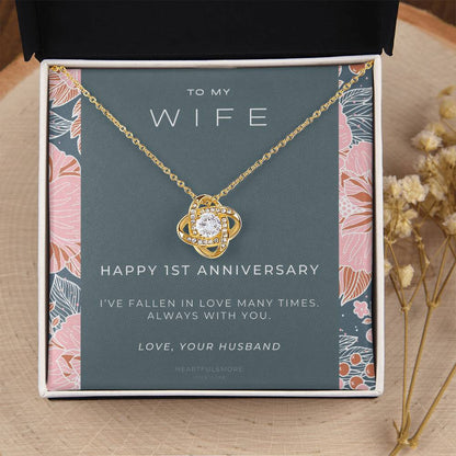 1 Year Anniversary Gift For Wife  1 Year Anniversary Gifts  1 Year Wedding Anniversary Gift Ideas  1St Wedding Anniversary Gift F(6) Love Knot Necklace