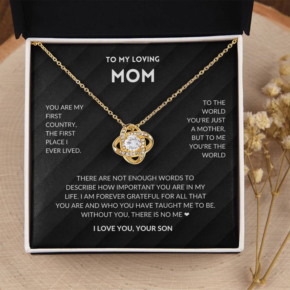 Without You There's No Me - Mother's Day Necklace Love Knot Necklace