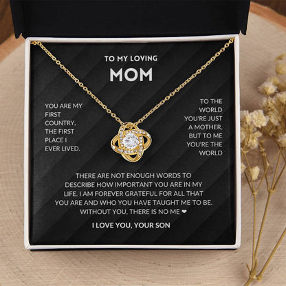 Without You There's No Me - Mother's Day Necklace Love Knot Necklace