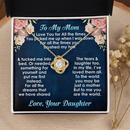 Best Necklace Gift For Mom From Daughter Love Knot Necklace