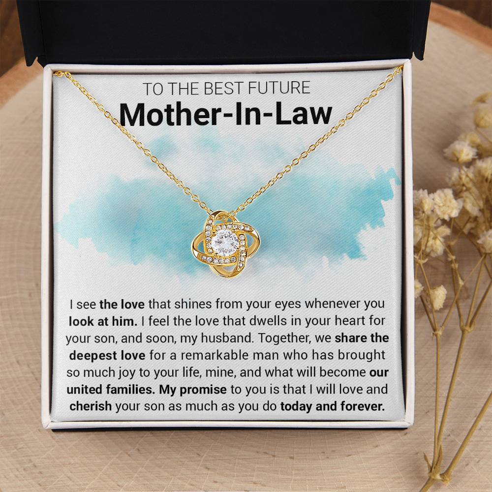 Gift For Future Mother-In-Law Shines From Love Knot Necklace Love Knot Necklace