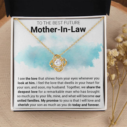 Gift For Future Mother-In-Law Shines From Love Knot Necklace Love Knot Necklace