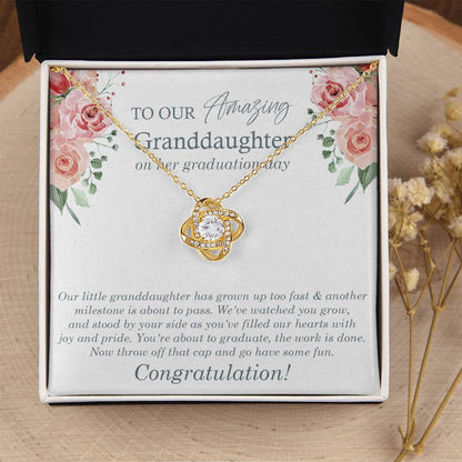 To Our Amazing Granddaughter Congrats On Her Graduation Graduation Gift Gift From Grandma & Grandpa For Granddaughter Love Knot Necklace