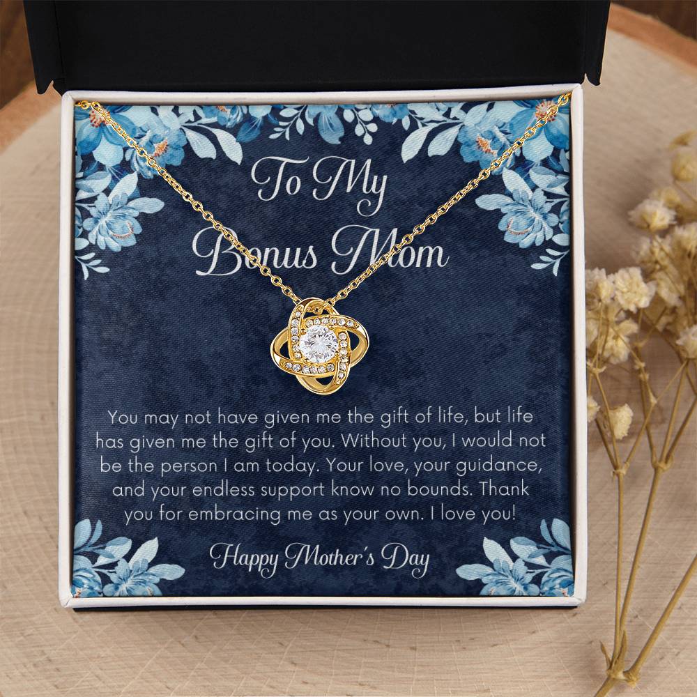 Bonus Mom Necklace Mothers Day Gift Daughterson To Mom Gift Unique Bonus Mom Gift Step Mom Gift Stepmom Gift On Mothers Day Love Knot Necklace