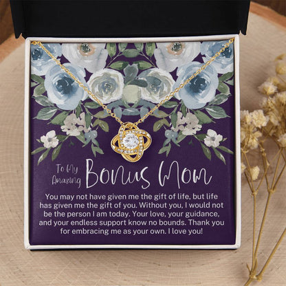 Bonus Mom Necklace Mothers Day Gift Daughterson To Mom Gift Bonus Mom Step Mom Gift Present For Stepmom On Mothers Day Stepmom Gift Love Knot Necklace