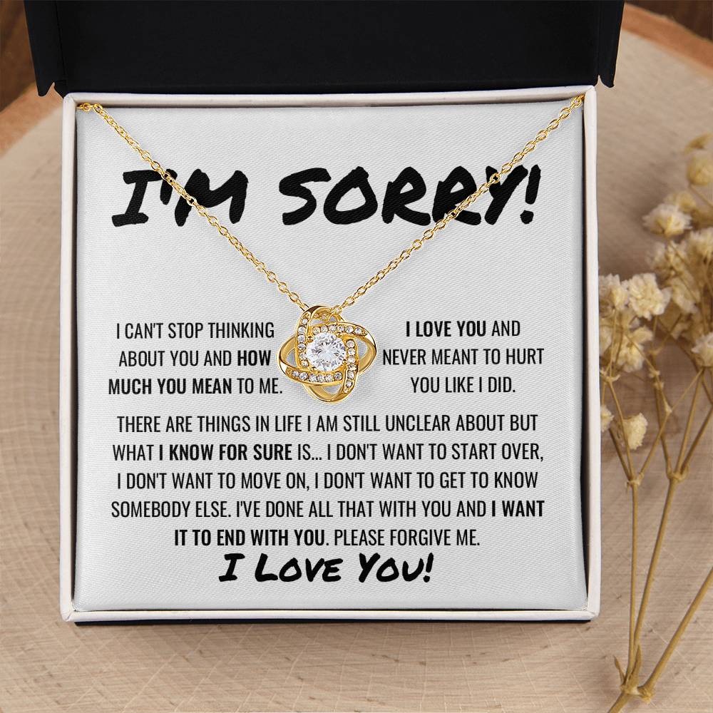 You Are The One Apology Necklace 1 Love Knot Necklace