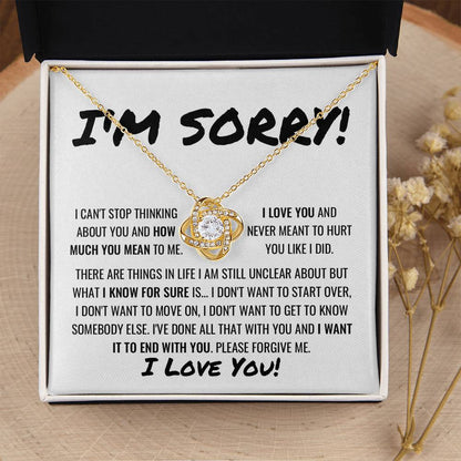 You Are The One Apology Necklace 1 Love Knot Necklace