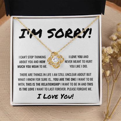 You Are The One Apology Necklace Love Knot Necklace