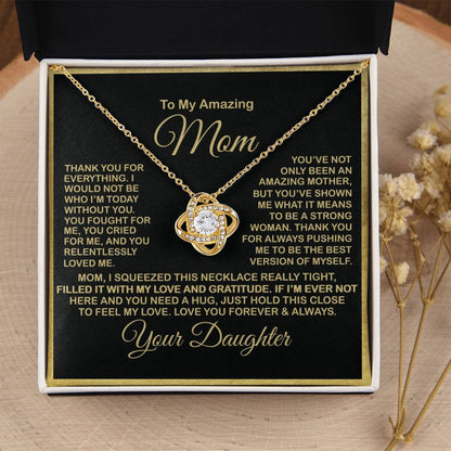 Gift For Amazing Mom Gift For Mom From Daughter 1 Love Knot Necklace