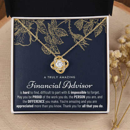Gift For Financial Advisor Financial Advisor Gift Financial Advisor Appreciation Gift Love Knot Necklace