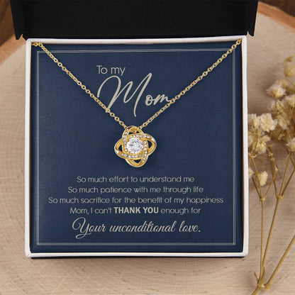 Gift For Mom From Daughter Or Son To My Mom Necklace Mom Birthday Thank You Gift For Mom Mother's Day Gift Love Knot Necklace