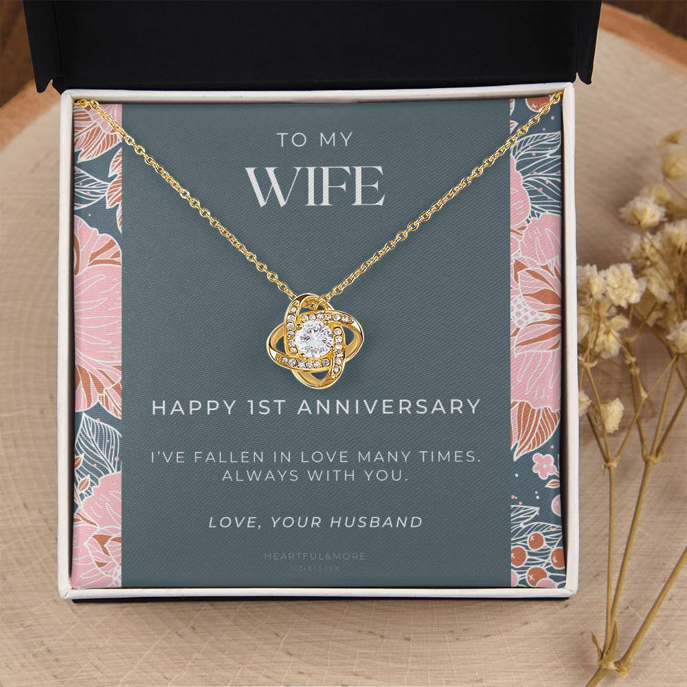 1 Year Anniversary Gift For Wife  1 Year Anniversary Gifts  1 Year Wedding Anniversary Gift Ideas  1St Wedding Anniversary Gift F(9) Love Knot Necklace