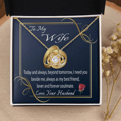 To My Wife Necklace With Message Card I Love You Necklace For Wife Anniversary Gift For Her Wife Birthday Gift Necklace Love Knot Necklace