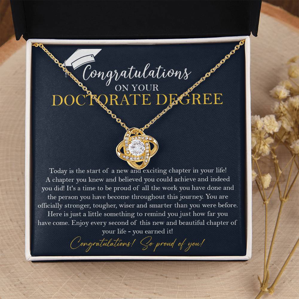 Doctorate Degree Graduation Gift Necklace Graduating Class Of 2022 Doctoral Degree Graduation Gift F Love Knot Necklace