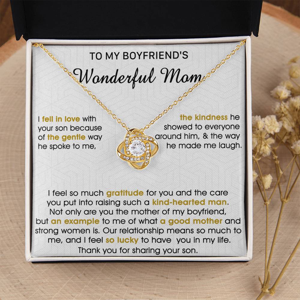 Gift For Boyfriend's Mom Gentle Way Hearted Man Love Knot Necklace Love Knot Necklace