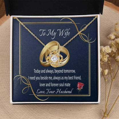 To My Wife Gift Necklace Message Card Necklace For Wife Gift Necklace To Wife From Husband Wife Anniversary Gift Wife Birthday Gift Ne Love Knot Necklace