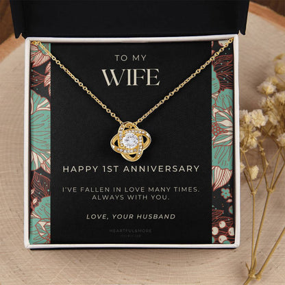 1 Year Anniversary Gift For Wife  1 Year Anniversary Gifts  1 Year Wedding Anniversary Gift Ideas  1St Wedding Anniversary Gift F(10) Love Knot Necklace
